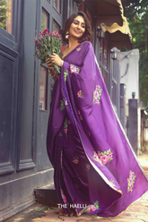 Amber Purple Silk Saree